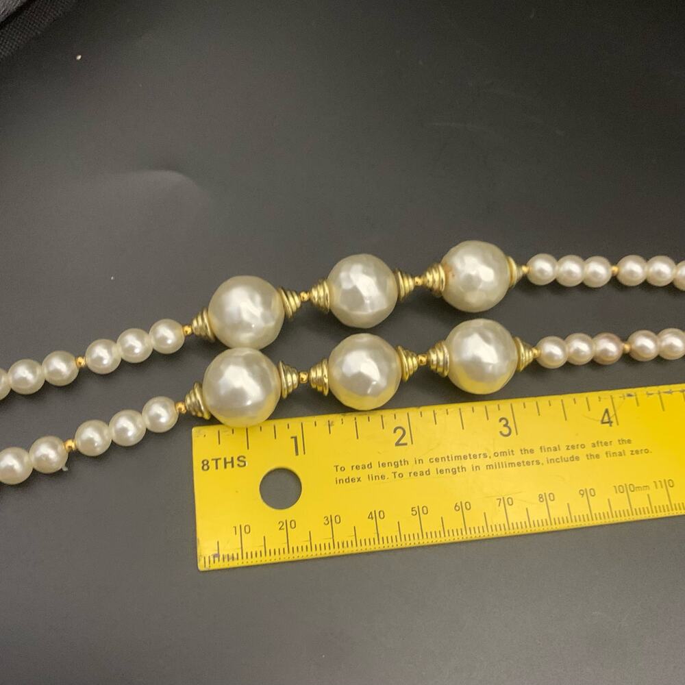 Vintage Faux Pearl Chandelier Statement Necklace - Picture 16 of 16